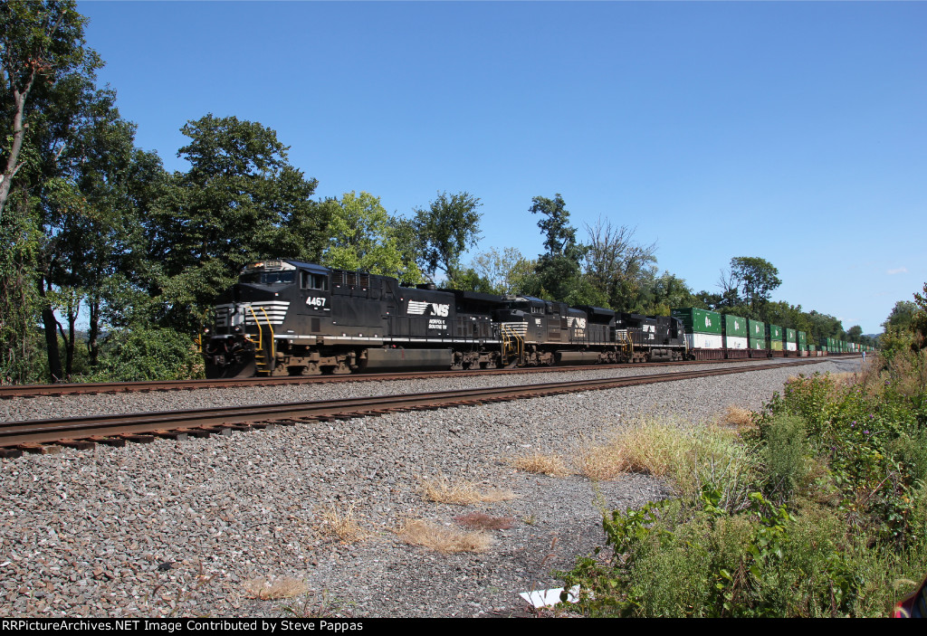 NS 4467 with a stack train